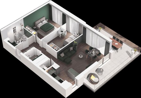 Rzut Ville Garden  - Mieszkanie na sprzedaż, Katowice, Ligota, 835021  PLN