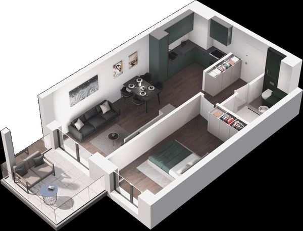 Rzut Ville Garden  - Mieszkanie na sprzedaż, Katowice, Ligota, 575375  PLN