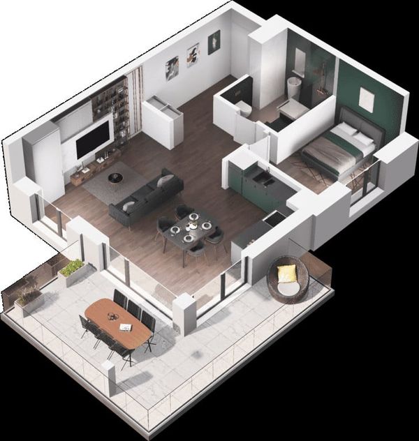 Rzut Ville Garden  - Mieszkanie na sprzedaż, Katowice, Ligota, 666660  PLN