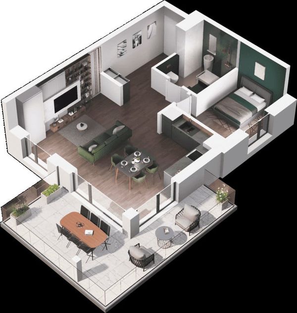 Rzut Ville Garden  - Mieszkanie na sprzedaż, Katowice, Ligota, 693760  PLN