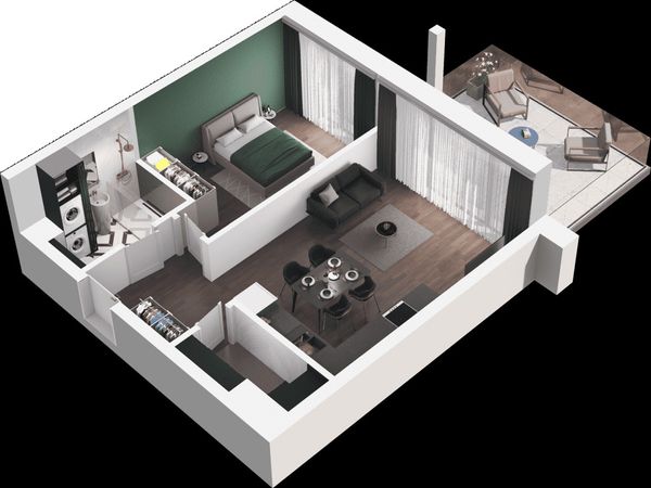 Rzut Ville Garden  - Mieszkanie na sprzedaż, Katowice, Ligota, 723405  PLN