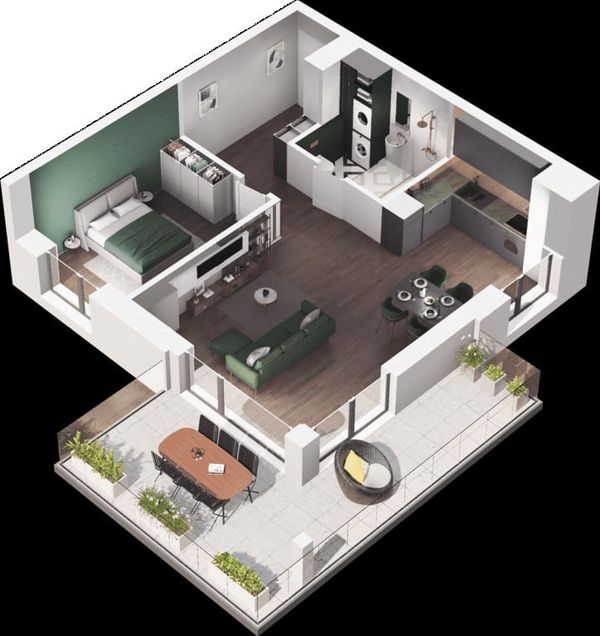 Rzut Ville Garden  - Mieszkanie na sprzedaż, Katowice, Ligota, 682924  PLN