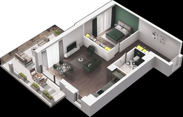 Rzut Ville Garden  - Mieszkanie na sprzedaż, Katowice, Ligota, 699747  PLN