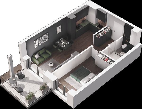 Rzut Ville Garden  - Mieszkanie na sprzedaż, Katowice, Ligota, 580603  PLN