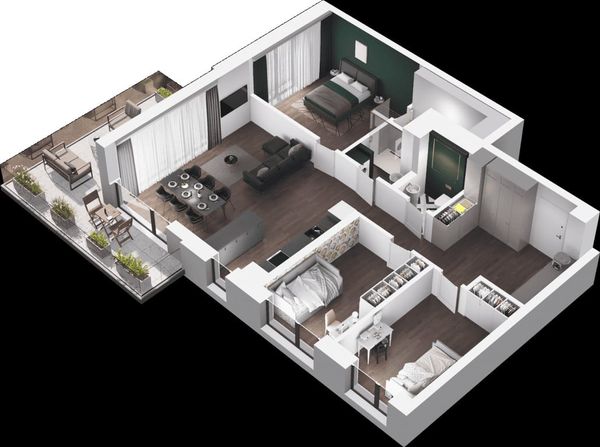 Rzut Ville Garden  - Mieszkanie na sprzedaż, Katowice, Ligota, 1501760  PLN