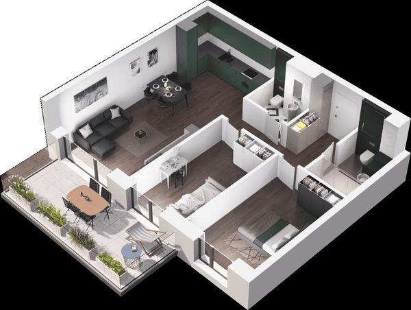 Rzut Ville Garden  - Mieszkanie na sprzedaż, Katowice, Ligota, 886536  PLN