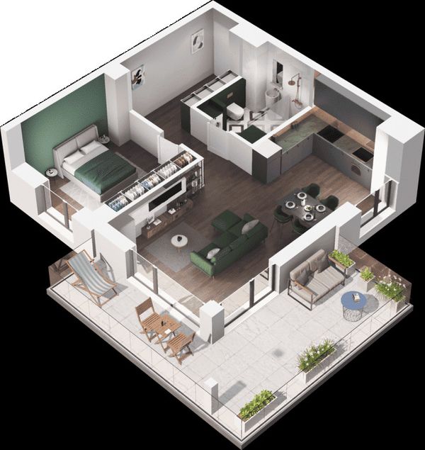 Rzut Ville Garden  - Mieszkanie na sprzedaż, Katowice, Ligota, 771006  PLN