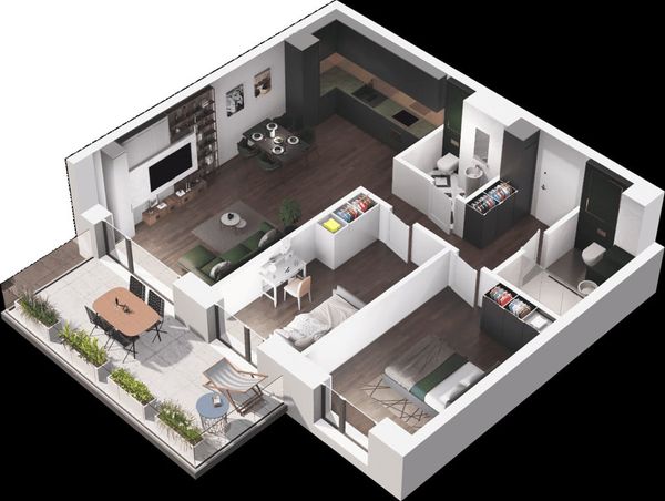 Rzut Ville Garden  - Mieszkanie na sprzedaż, Katowice, Ligota, 900608  PLN