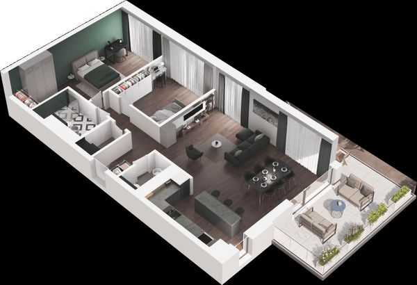 Rzut Ville Garden  - Mieszkanie na sprzedaż, Katowice, Ligota, 1446128  PLN