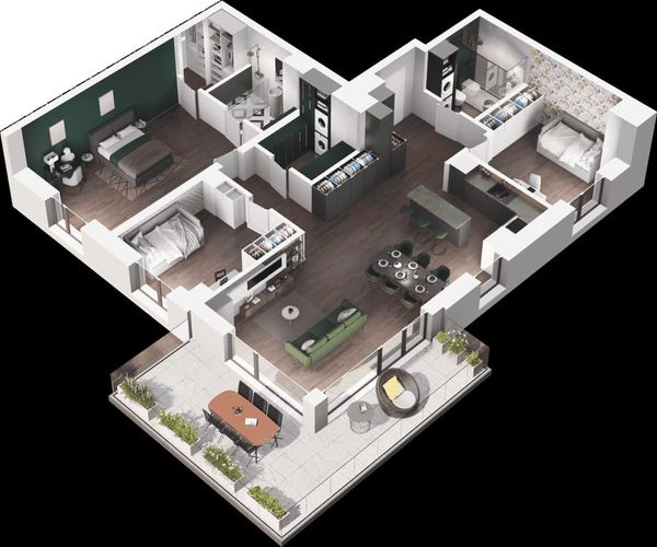 Rzut Ville Garden  - Mieszkanie na sprzedaż, Katowice, Ligota, 1820266  PLN