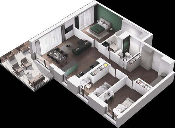 Rzut Ville Garden  - Mieszkanie na sprzedaż, Katowice, Ligota, 1599374  PLN