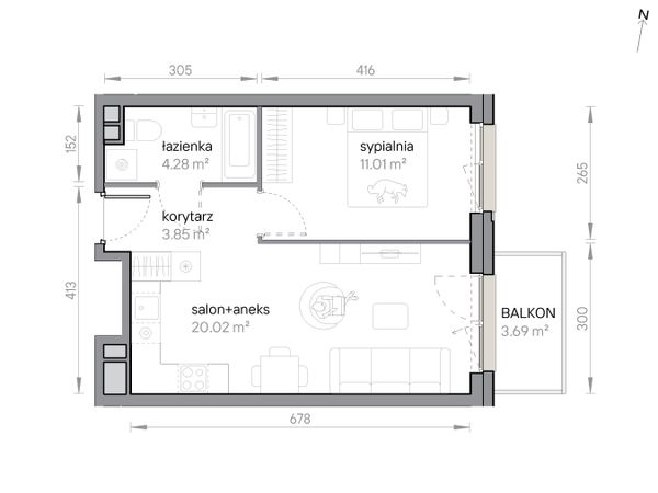 Rzut Przy Parku Vita - M2/1/4/42