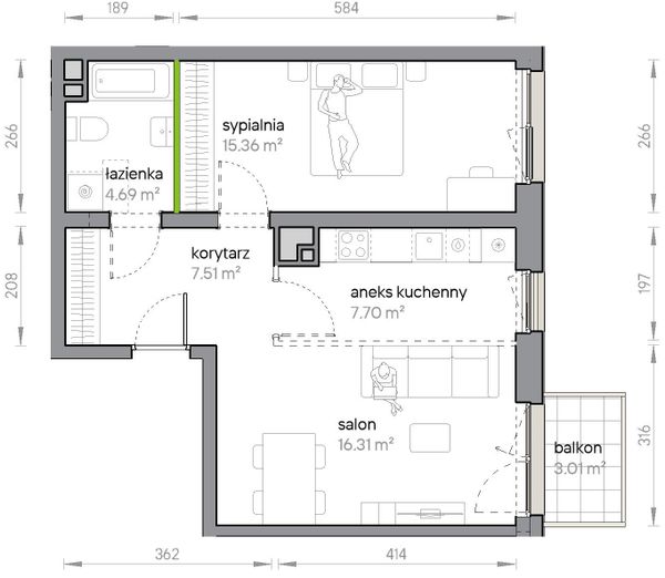 Rzut Przy Parku Vita - M1/1/3/36