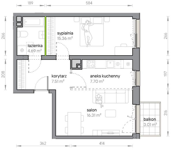 Rzut Przy Parku Vita - M1/1/4/49