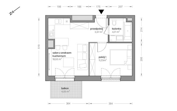 Rzut Ceglana Park - B6/A/11