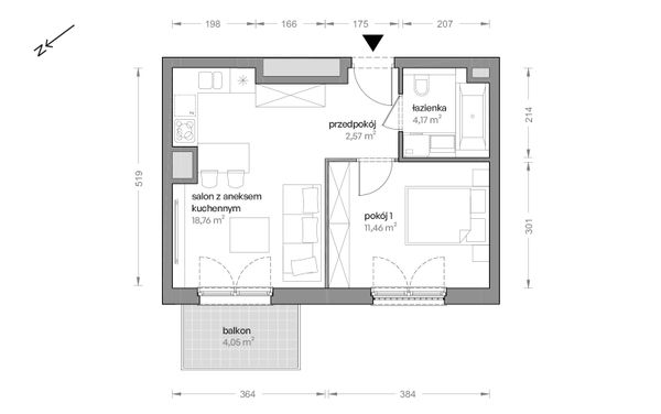 Rzut Ceglana Park - B6/A/19