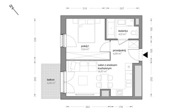 Rzut Ceglana Park - B4/B/15