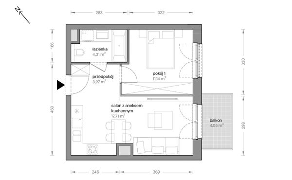 Rzut Ceglana Park - B4/B/33