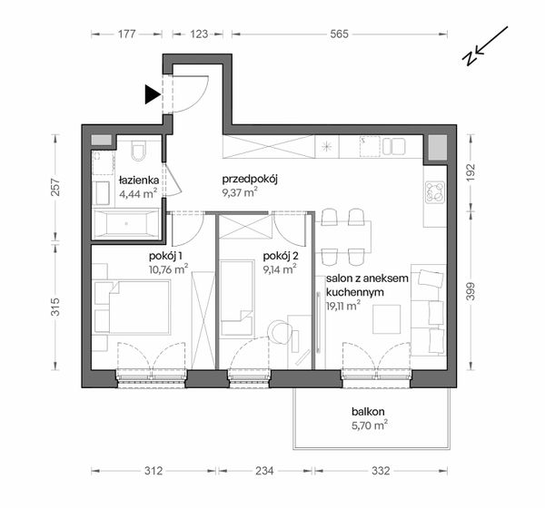 Rzut Ceglana Park - B4/B/36
