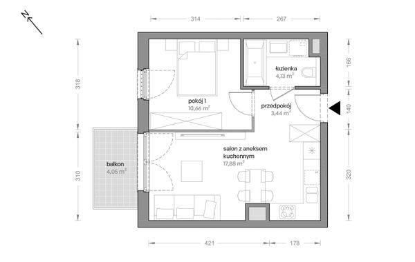 Rzut Ceglana Park - B4/B/48