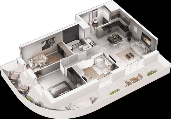 Rzut Mieszkaj w Mieście - Na Tysiącleciu - Mieszkanie na sprzedaż, Katowice, Os. Tysiąclecia, 960000  PLN