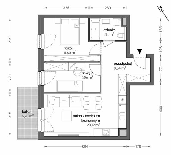Rzut Ceglana Park - B2/B/17