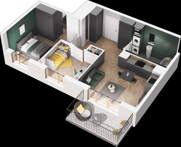 Rzut Mieszkaj w Mieście – Ogrody Glogera - Mieszkanie na sprzedaż, Kraków, Prądnik Biały, 775000  PLN