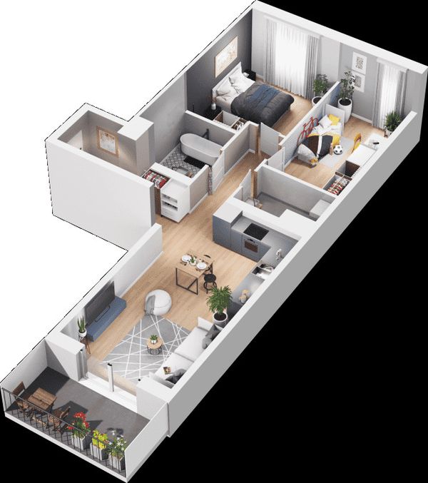 Rzut Mieszkaj w mieście - Osiedle Wizjonerów - Mieszkanie na sprzedaż, Kraków, Bronowice, 1050000  PLN