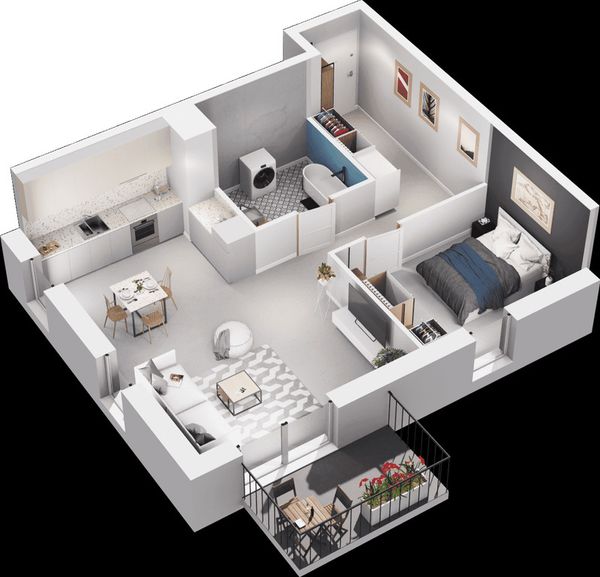 Rzut Mieszkaj w mieście - Osiedle Wizjonerów - Mieszkanie na sprzedaż, Kraków, Bronowice, 860000  PLN