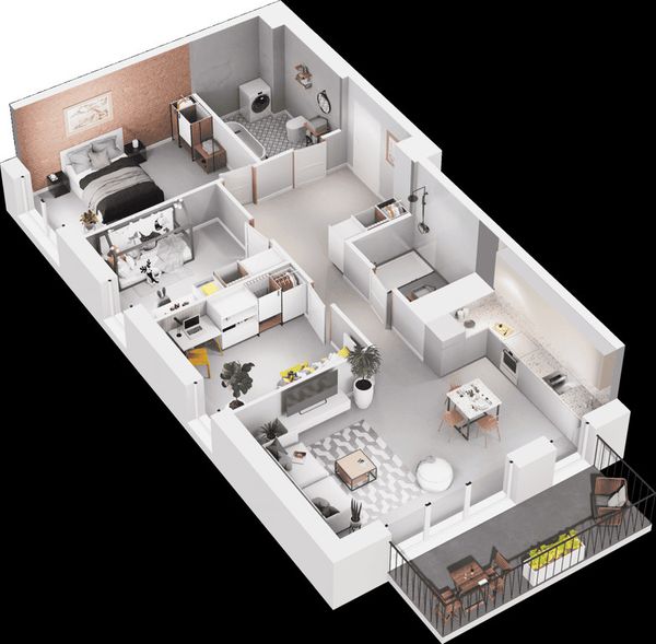 Rzut Mieszkaj w mieście - Osiedle Wizjonerów - Mieszkanie na sprzedaż, Kraków, Bronowice, 1300000  PLN