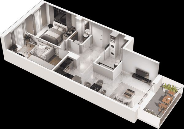 Rzut Mieszkaj w mieście - Osiedle Wizjonerów - Mieszkanie na sprzedaż, Kraków, Bronowice, 930000  PLN