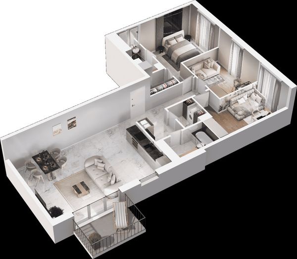 Rzut Mieszkaj w mieście - Osiedle Wizjonerów - Mieszkanie na sprzedaż, Kraków, Bronowice, 1470000  PLN