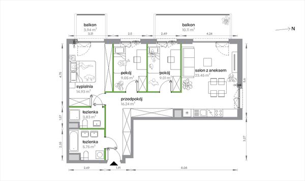 Rzut Sochaczewska Vita - 1/A/2/1