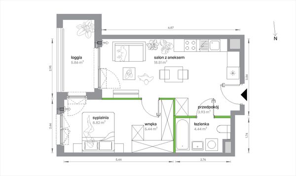 Rzut Sochaczewska Vita - 1/A/2/5