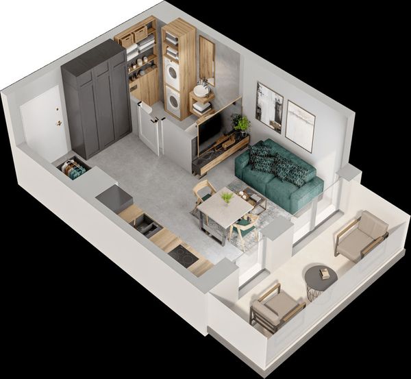 Rzut Mieszkaj w Mieście – Przy Bonarce - Mieszkanie na sprzedaż, Kraków, Podgórze Duchackie, 582000  PLN