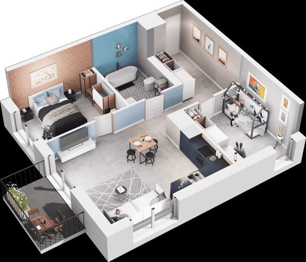 Rzut Mieszkaj w mieście - Osiedle Wizjonerów - Mieszkanie na sprzedaż, Kraków, Bronowice, 930000  PLN