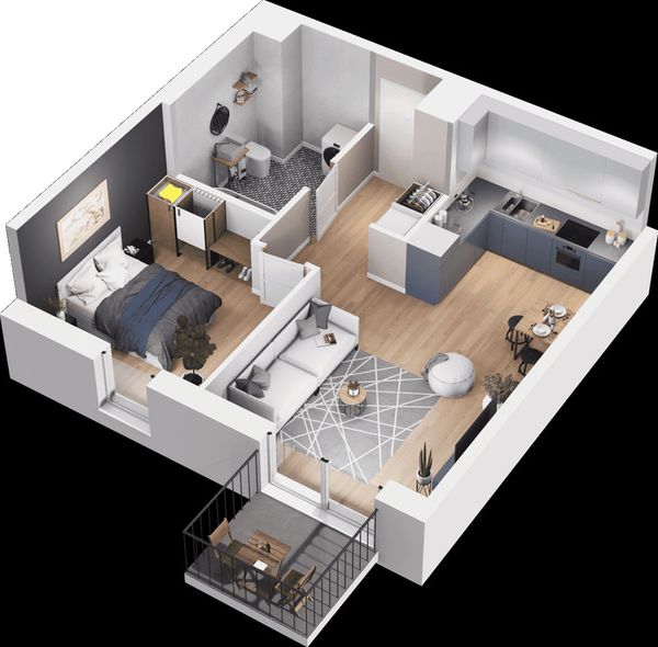 Rzut Mieszkaj w mieście - Osiedle Wizjonerów - Mieszkanie na sprzedaż, Kraków, Bronowice, 770000  PLN