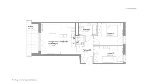 Rzut Centralna Vita - E.064