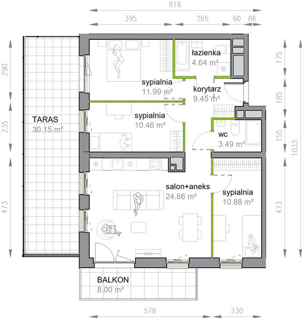 Rzut Przy Parku Vita - M3/1/1/8