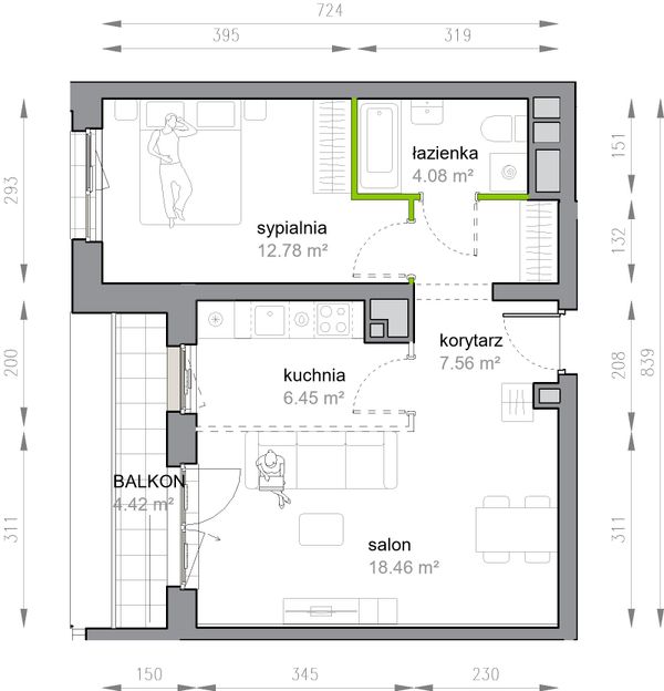 Rzut Przy Parku Vita - M3/1/1/12