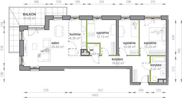 Rzut Przy Parku Vita - M3/1/1/13