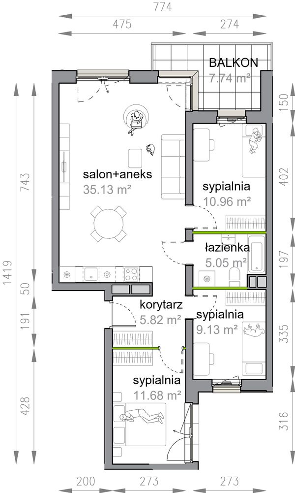 Rzut Przy Parku Vita - M3/1/1/14