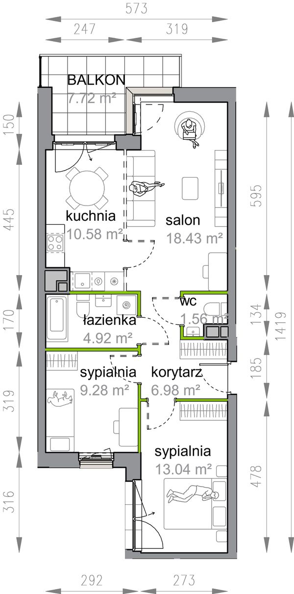 Rzut Przy Parku Vita - M3/3/1/7