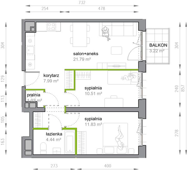 Rzut Przy Parku Vita - M3/3/1/10