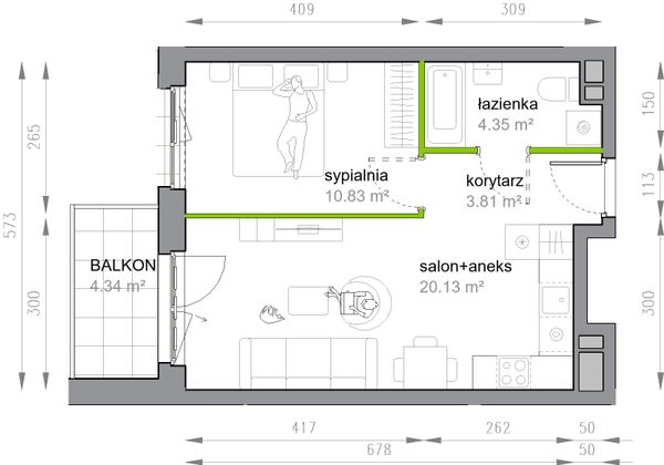 Rzut Przy Parku Vita - M3/3/1/14