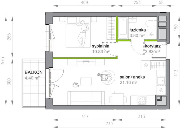 Rzut Przy Parku Vita - M3/1/2/19