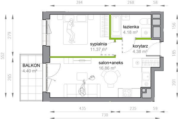 Rzut Przy Parku Vita - M3/1/2/21