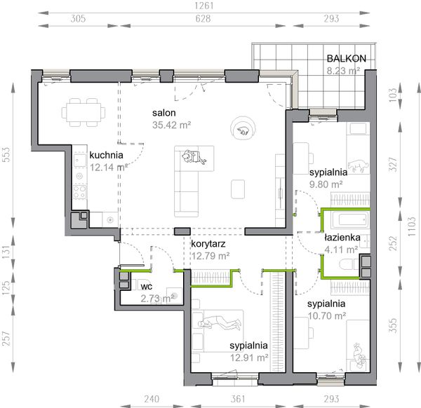 Rzut Przy Parku Vita - M3/2/2/9