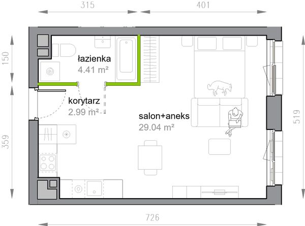 Rzut Przy Parku Vita - M3/3/2/19