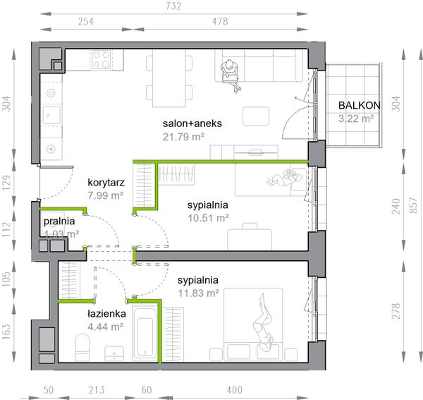 Rzut Przy Parku Vita - M3/3/2/20